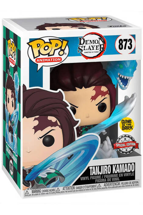 Demon Slayer: Kimetsu no Yaiba POP! Animation 873 Vinyl Figure Tanjiro Kamado 9 cm - Glows in the dark Special edition