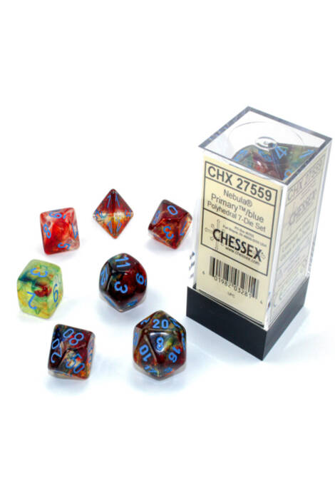 Polyhedral 7-Die Set - Nebula Primary/Blue CHX 27559