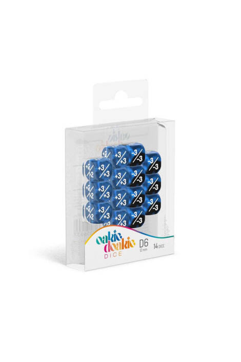 Oakie Doakie Dice D6 Dice 12 Mm Marble/Gemidice Positive & Negative - Blue