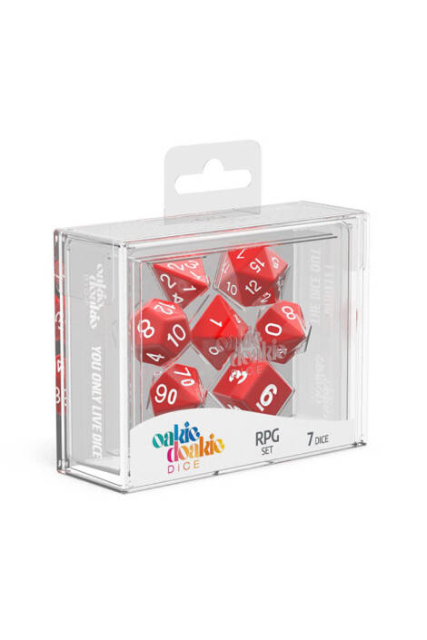 Oakie doakie dice - RPG set - Solid, Red