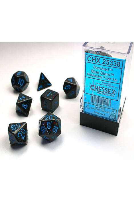 Polyhedral 7-Die Set - Blue Stars CHX 25338