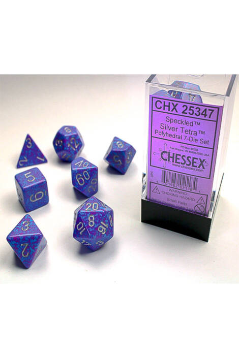 Polyhedral 7-Die Set - Silver Tetra CHX 25347