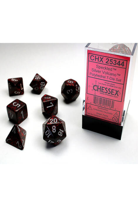 Polyhedral 7-Die Set - Silver Volcano CHX 25344