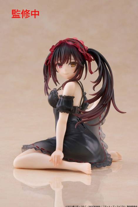 Date A Live V PVC Statue Desktop Cute Figure Kurumi Tokisaki Nightwear Ver. 13 cm