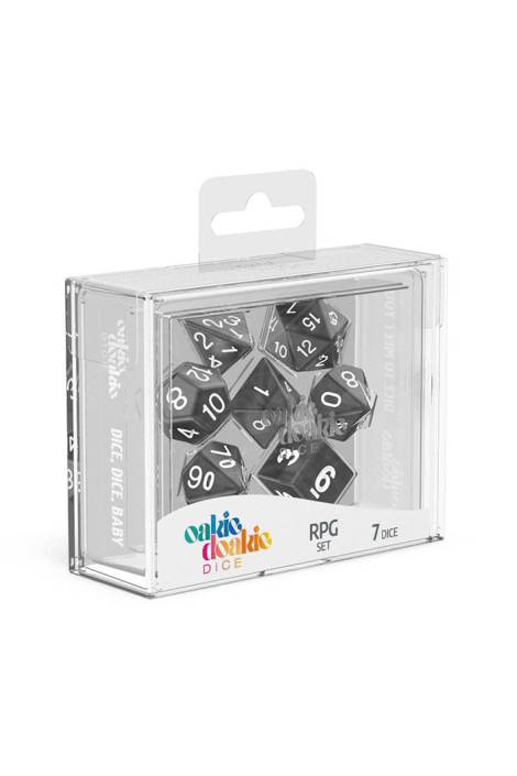 Oakie doakie dice - RPG set - Marble, Black