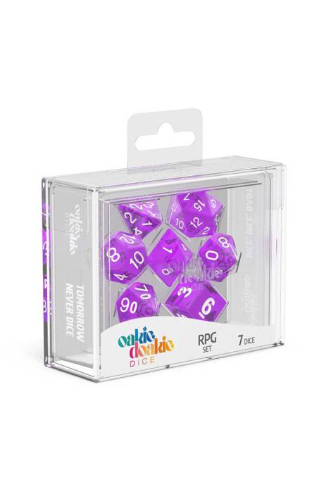 Oakie doakie dice - RPG set - Translucent, Purple