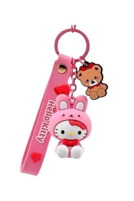 Sanrio Animal Series Keychain with Hand Strap Hello Kitty and Friends Hello Kitty