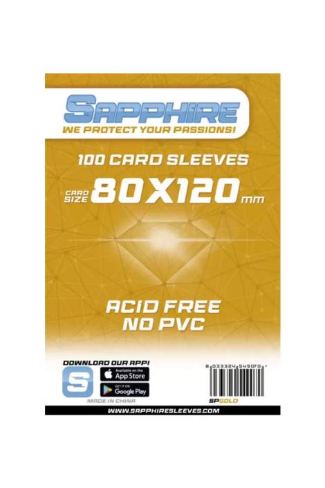 Sapphire 100 Card sleeves 80x120 mm