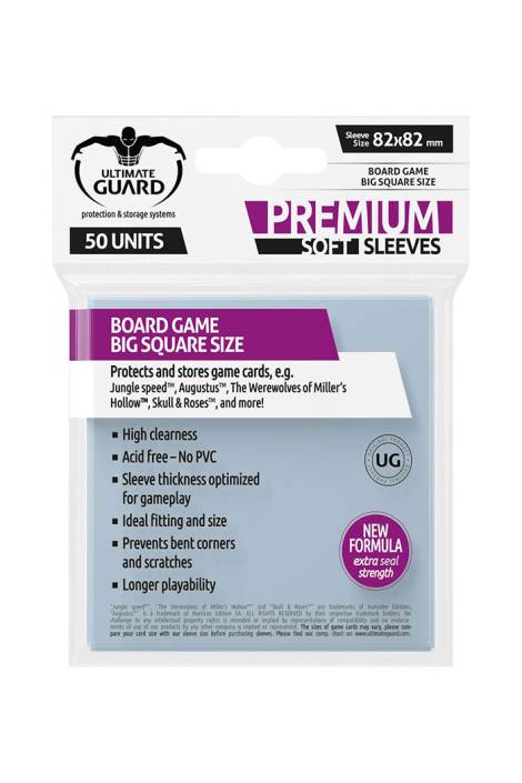 Ultimate Guard Premium Soft Sleeves for Board Game Cards Big Square (50)