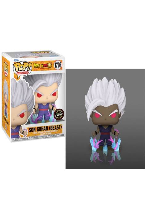 Dragon Ball Super: Super Hero POP! Animation 1703 Vinyl Figures Son Gohan (Beast) 9 cm - Chase Glow in the dark