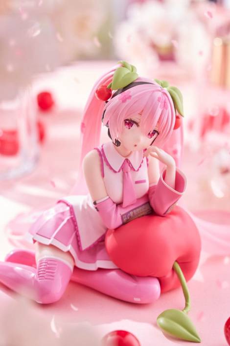 Hatsune Miku PVC Statue Desktop Cute Figure Sakura Miku Cherry Cushion Ver. 13 cm