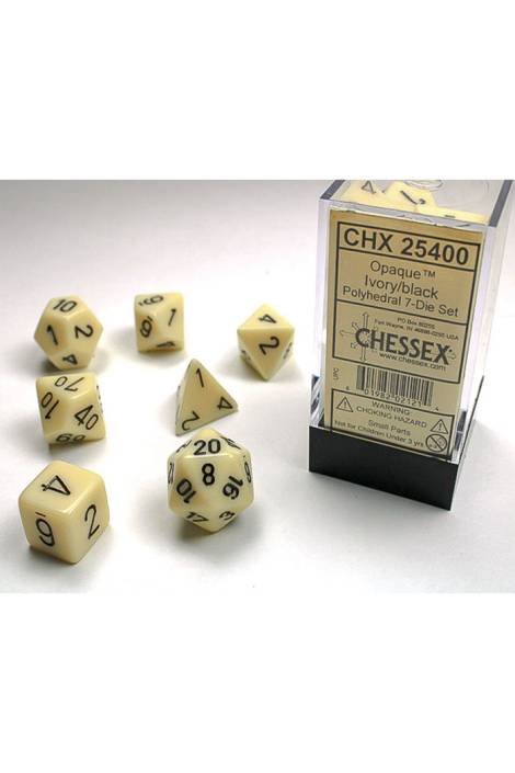 Polyhedral 7-Die Set - Ivory/black CHX 25400