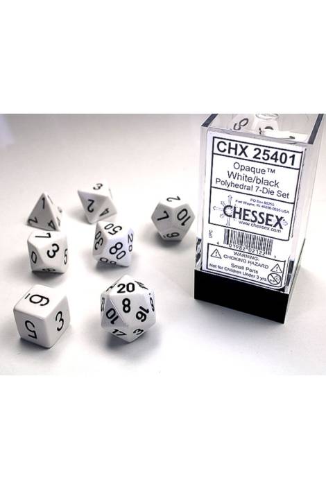 Polyhedral 7-Die Set - White/black CHX 25401