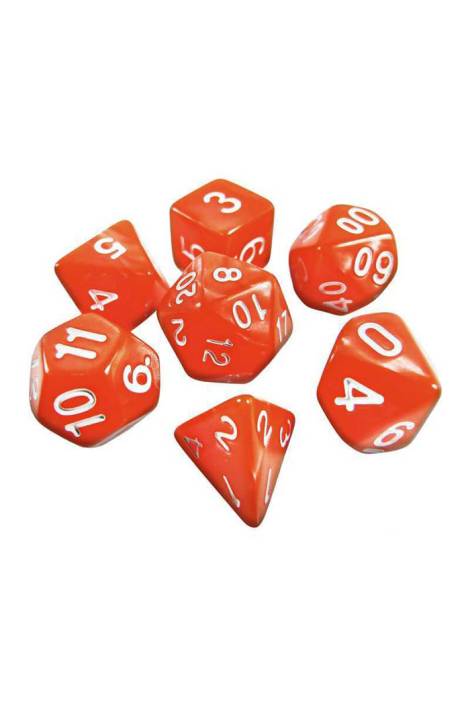 Green Stuff World RPG Dice 7x Mix 16 mm - Orange